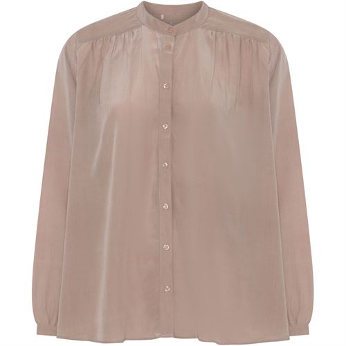 FRAU SKJORTE, FLORENCE SILK CREPE SHIRT, STUCCO
